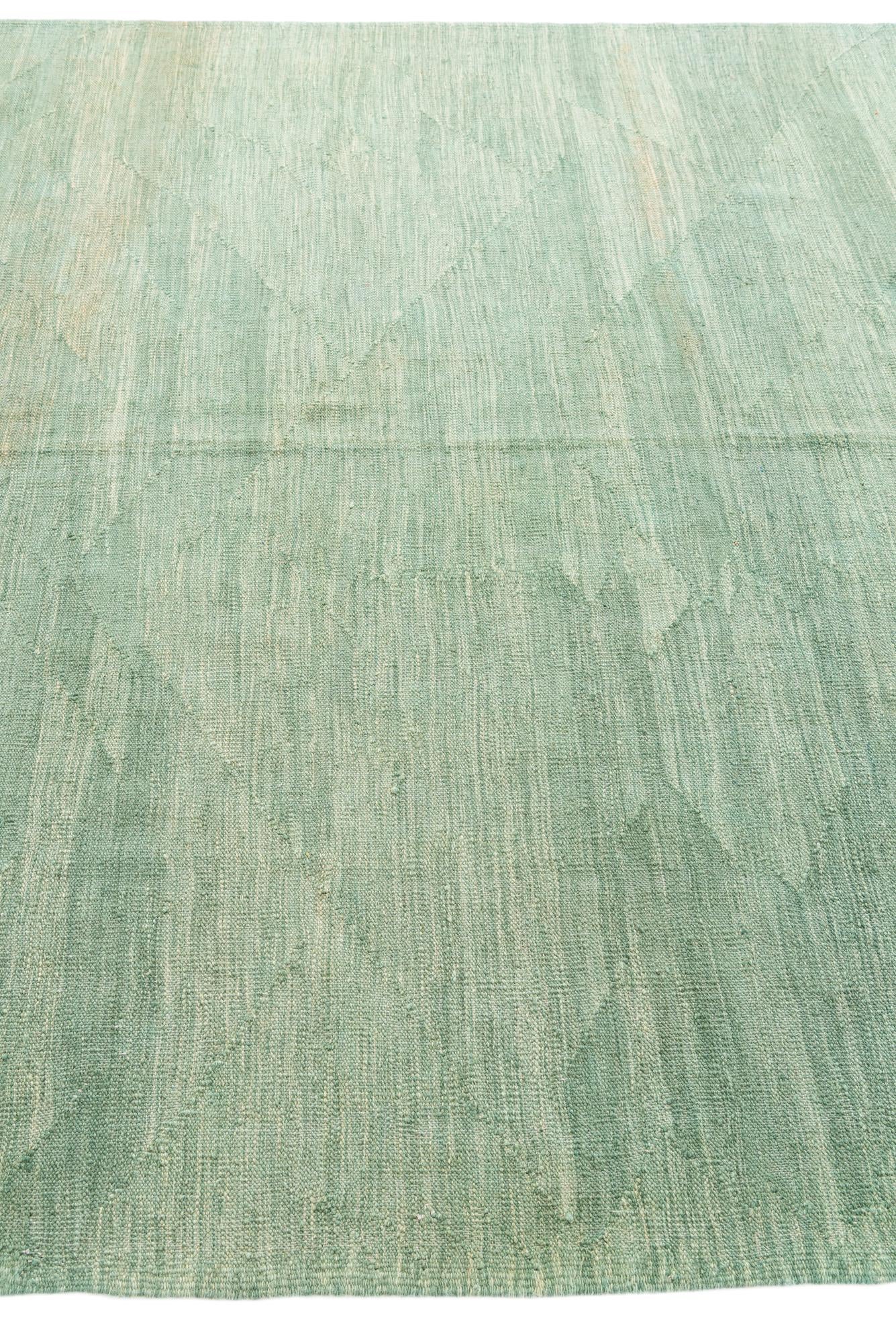6' 2 x 9' 6 Hand Woven Kilim Modern Wool Rug