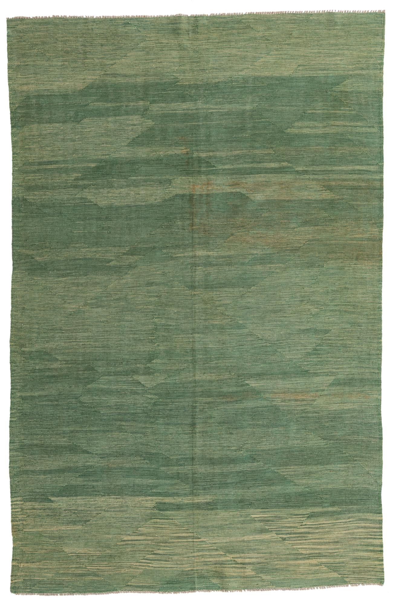 6' 2 x 9' 6 Hand Woven Kilim Modern Wool Rug