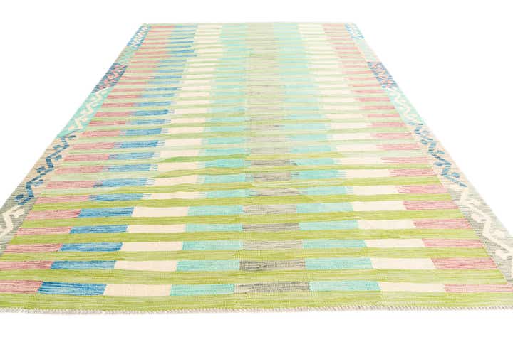 6' 5 x 9' 10 Hand Woven Kilim Modern Wool Rug