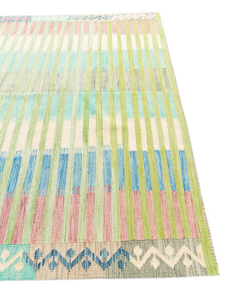 Detail image of 6' 5 x 9' 10  Hand Woven Kilim Modern Wool Rug
