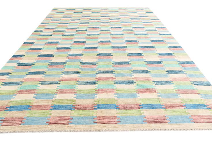 Detail image of 7' x 9' 5 Hand Woven Kilim Modern Wool Rug