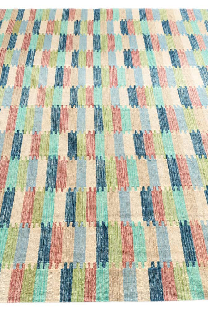 7' x 9' 5 Hand Woven Kilim Modern Wool Rug