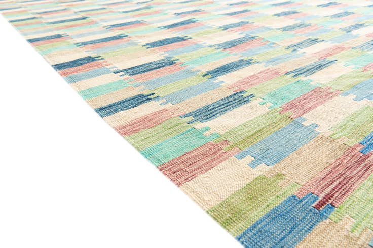 Detail image of 7' x 9' 5 Hand Woven Kilim Modern Wool Rug