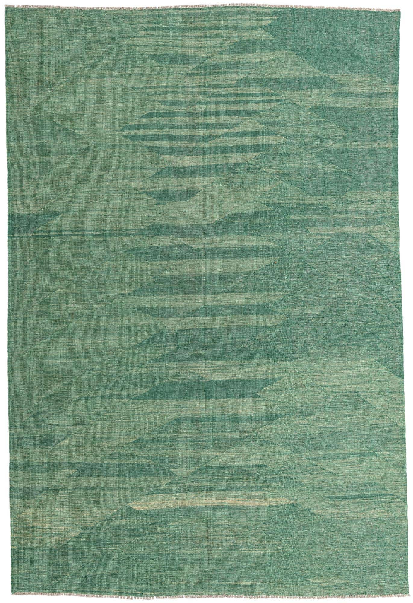 6' 6 x 9' 7 Hand Woven Kilim Modern Wool Rug