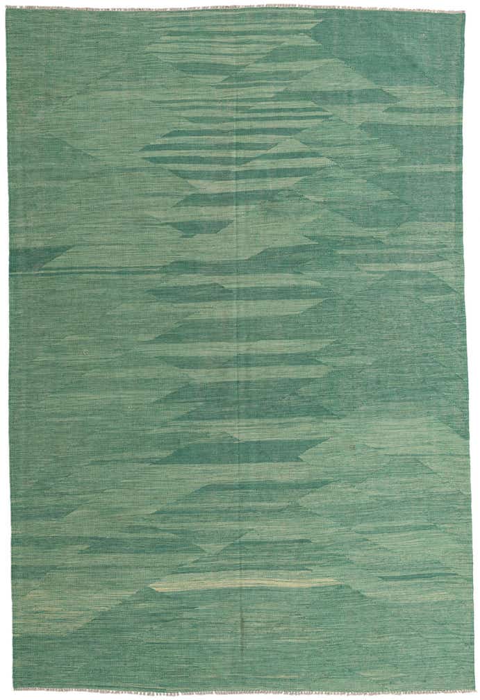 6' 6 x 9' 7 Hand Woven Kilim Modern Wool Rug