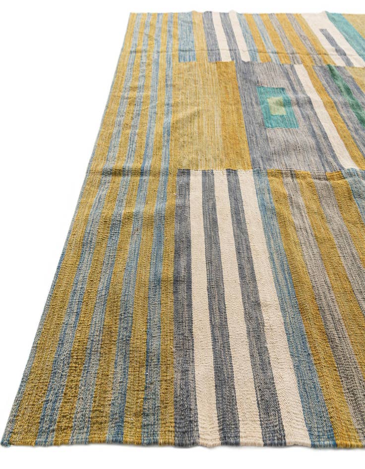 Detail image of 6' 8 x 9' 2  Hand Woven Kilim Modern Wool Rug