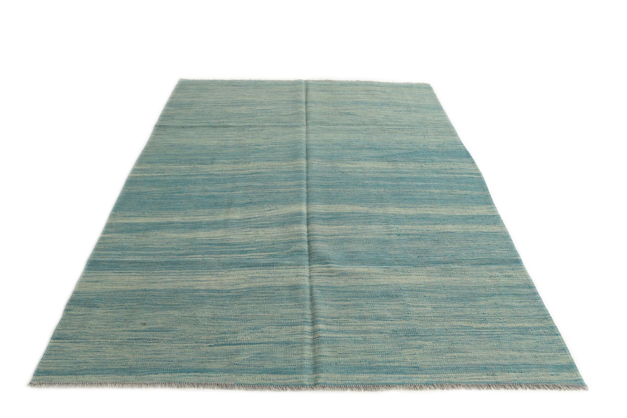 5' 8 x 8' Hand Woven Kilim Modern Wool Rug