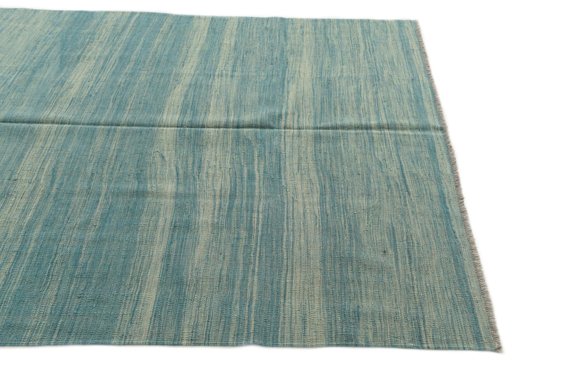 5' 8 x 8' Hand Woven Kilim Modern Wool Rug