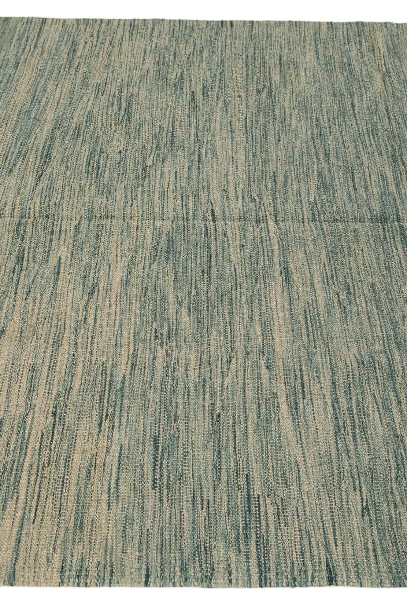 4' 9 x 6' 6 Hand Woven Kilim Modern Wool Rug