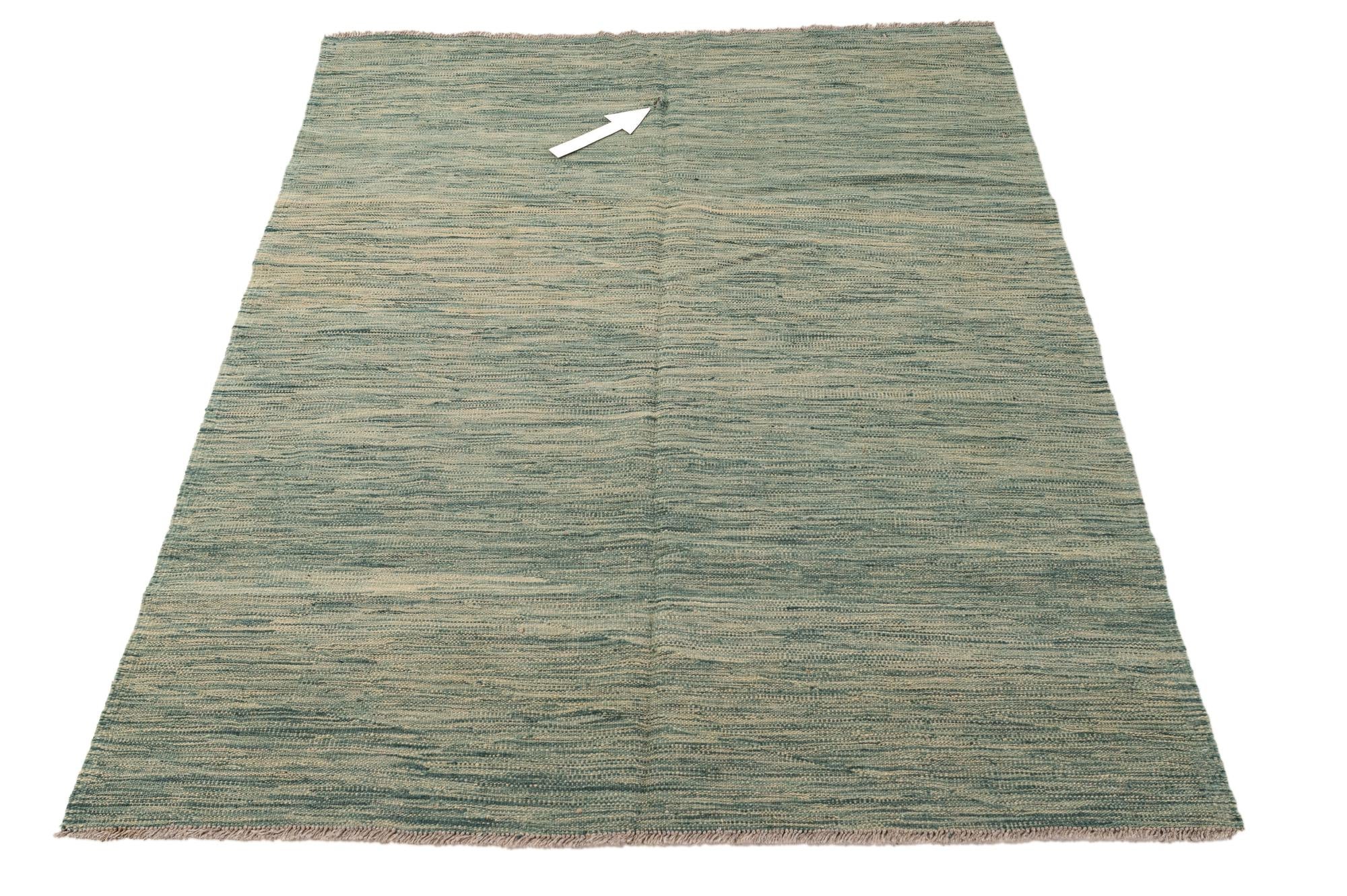 4' 9 x 6' 6 Hand Woven Kilim Modern Wool Rug