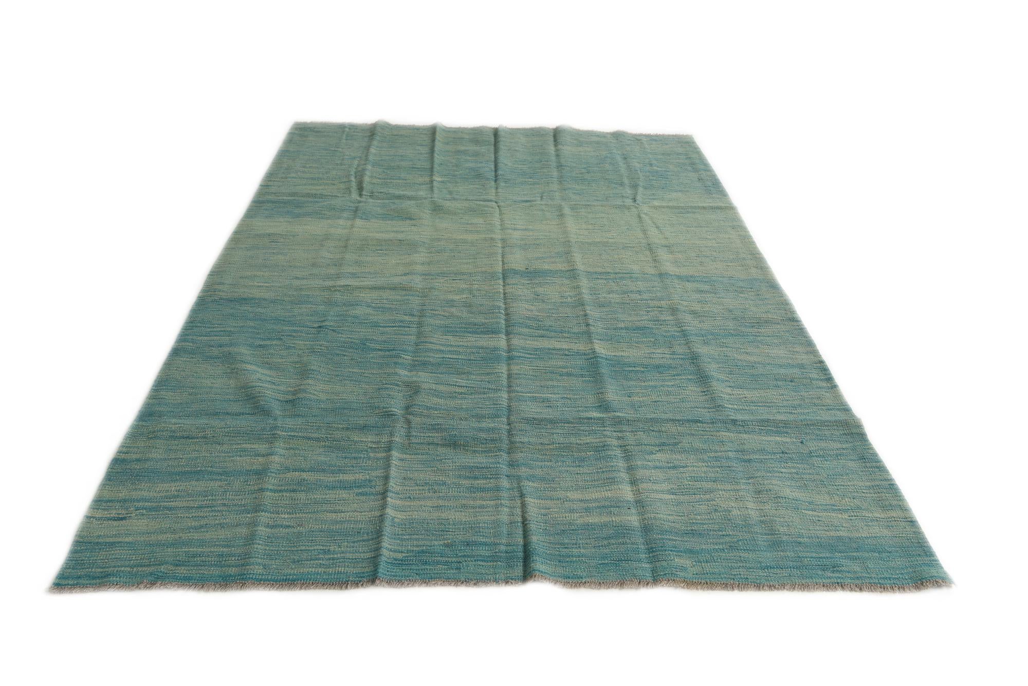 5' 7 x 7' 10 Hand Woven Kilim Modern Wool Rug