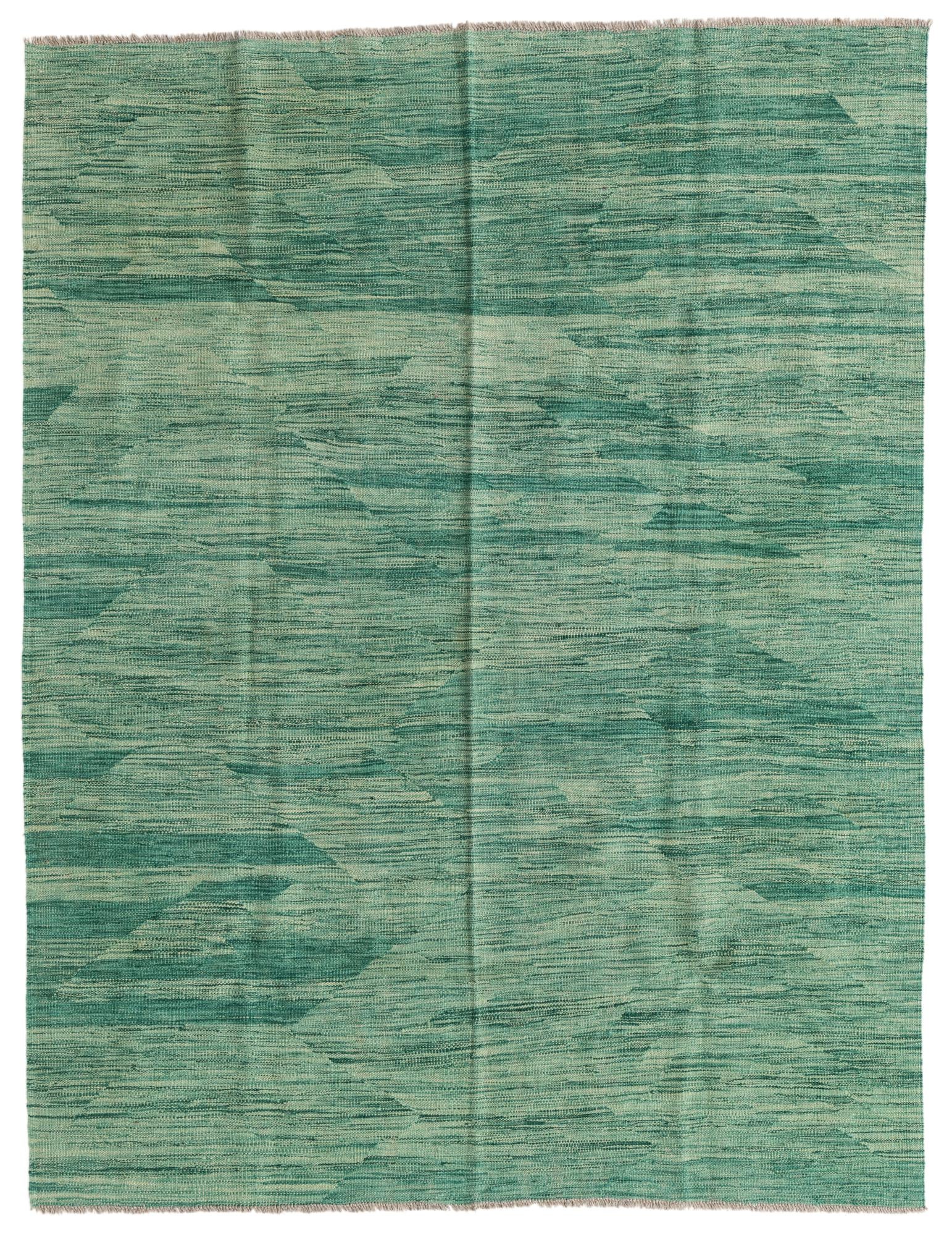 5' 1 x 6' 7 Hand Woven Kilim Modern Wool Rug