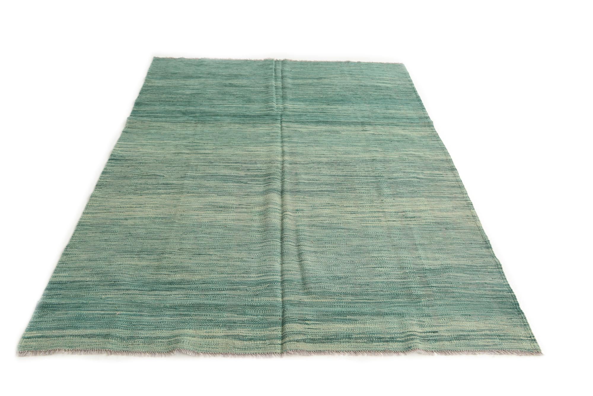4' 9 x 6' 7 Hand Woven Kilim Modern Wool Rug