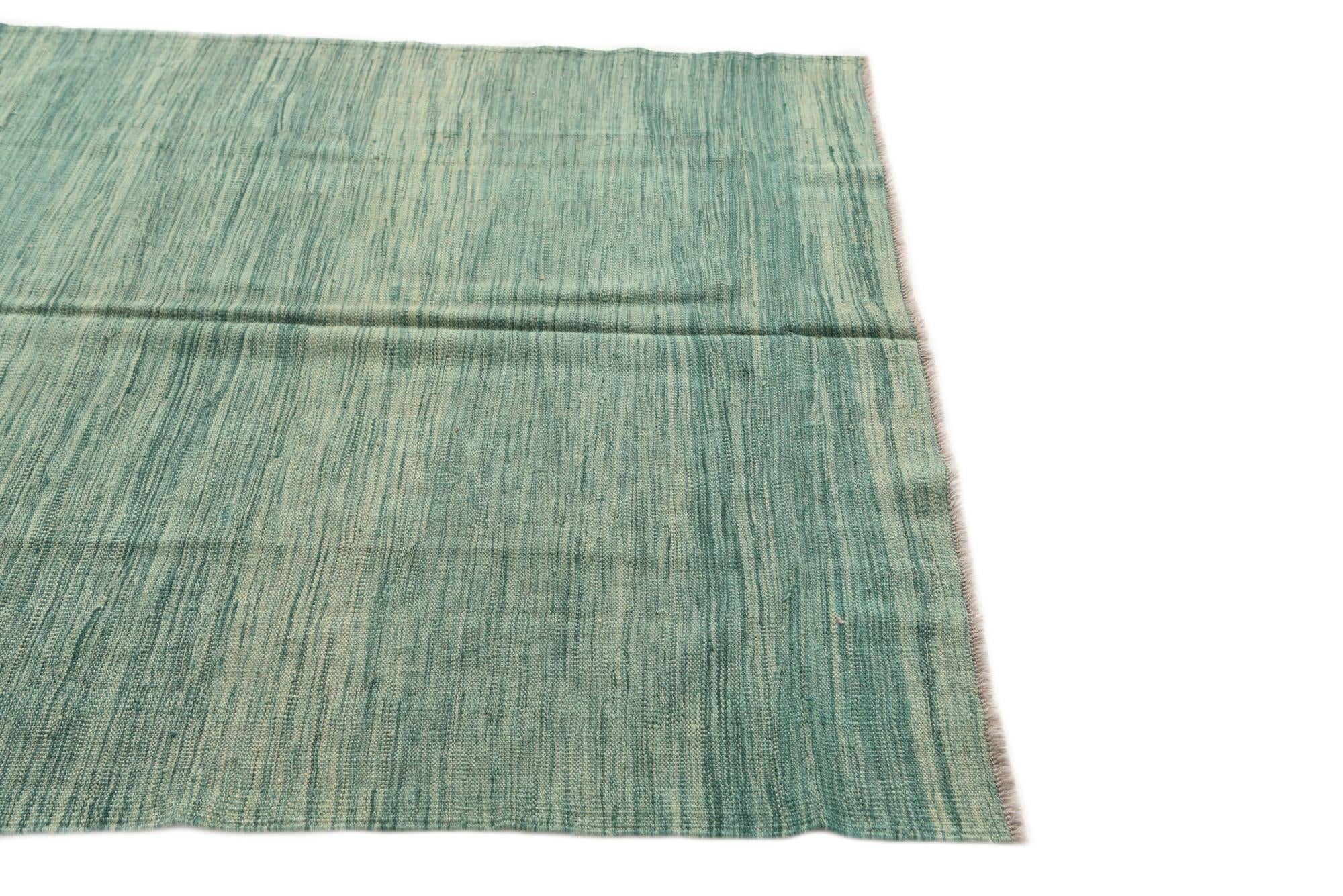 4' 9 x 6' 7 Hand Woven Kilim Modern Wool Rug