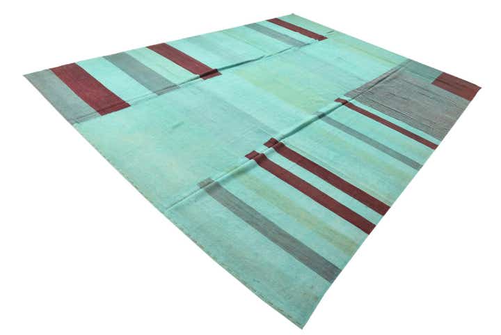 9' 8 x 13' 4 Hand Woven Kilim Modern Wool Rug