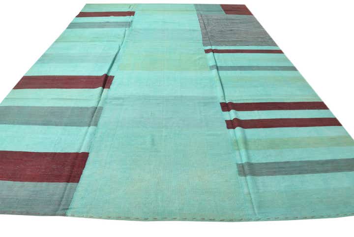 9' 8 x 13' 4 Hand Woven Kilim Modern Wool Rug