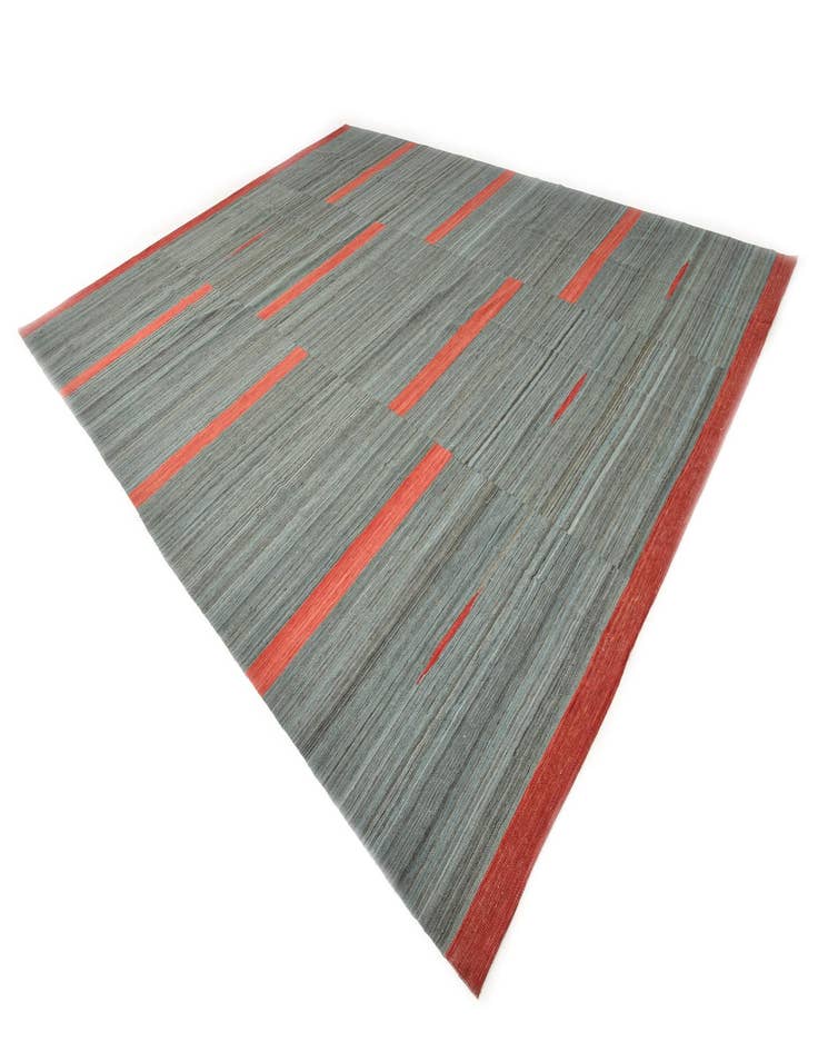 Detail image of 12' 3 x 15' 9  Hand Woven Kilim Modern Wool Rug