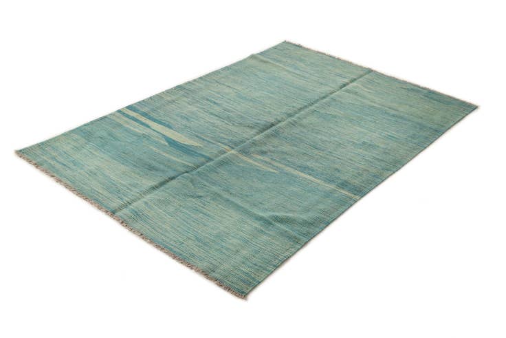Detail image of 4' x 6' Hand Woven Kilim Modern Wool Rug