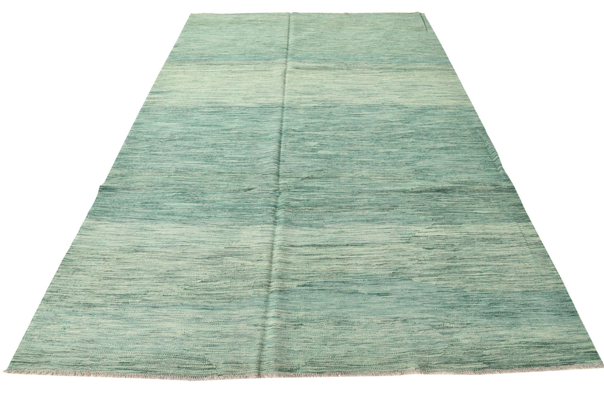 6' 5 x 9' 10 Hand Woven Kilim Modern Wool Rug
