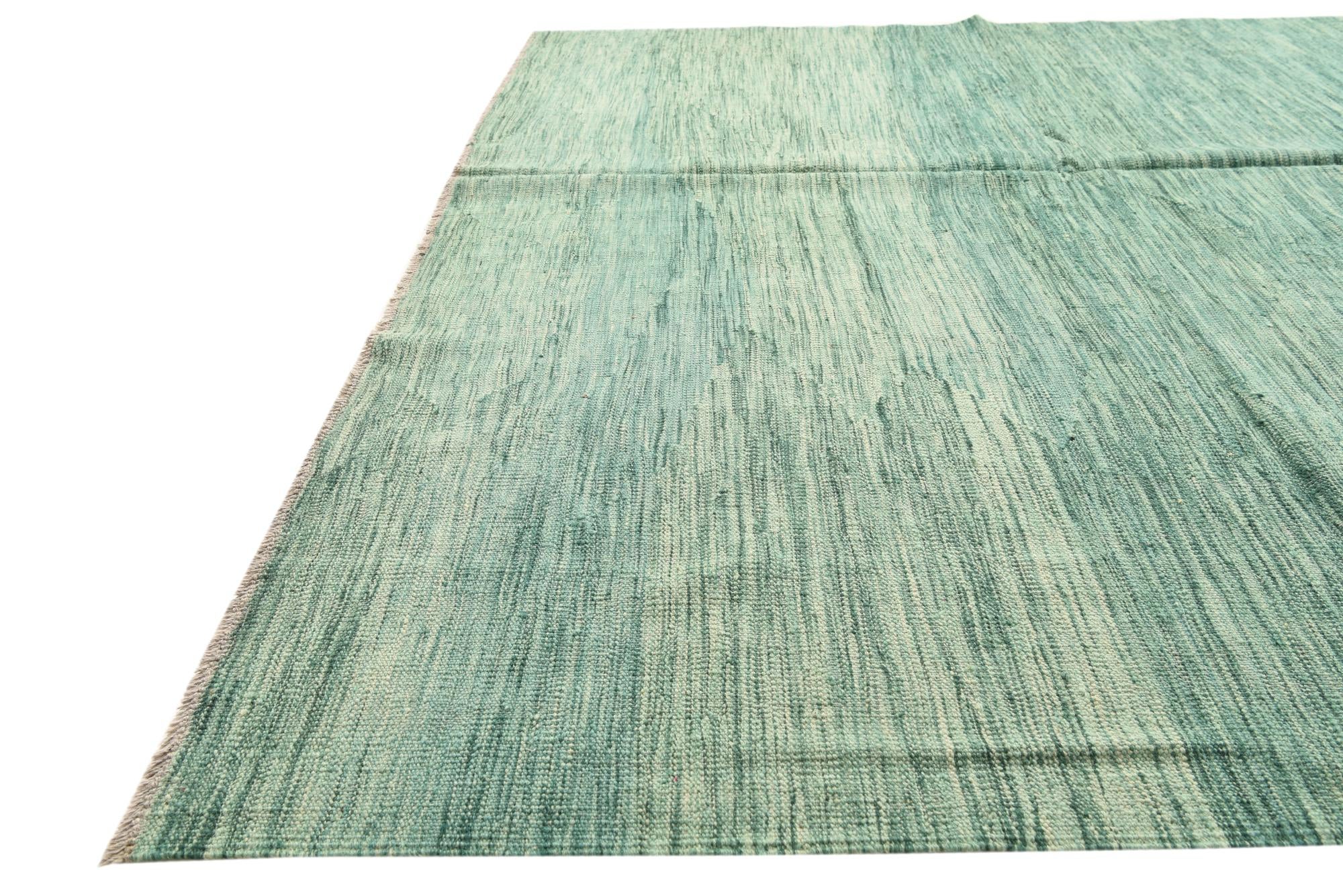 6' 5 x 9' 10 Hand Woven Kilim Modern Wool Rug