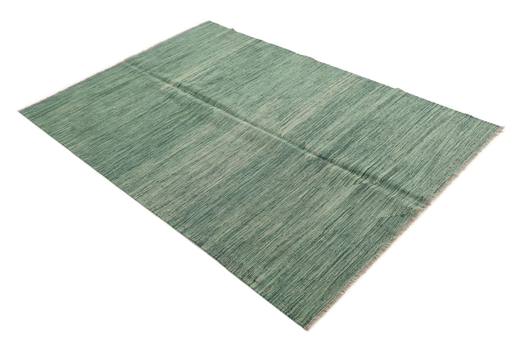 4' 1 x 6' 1 Hand Woven Kilim Modern Wool Rug