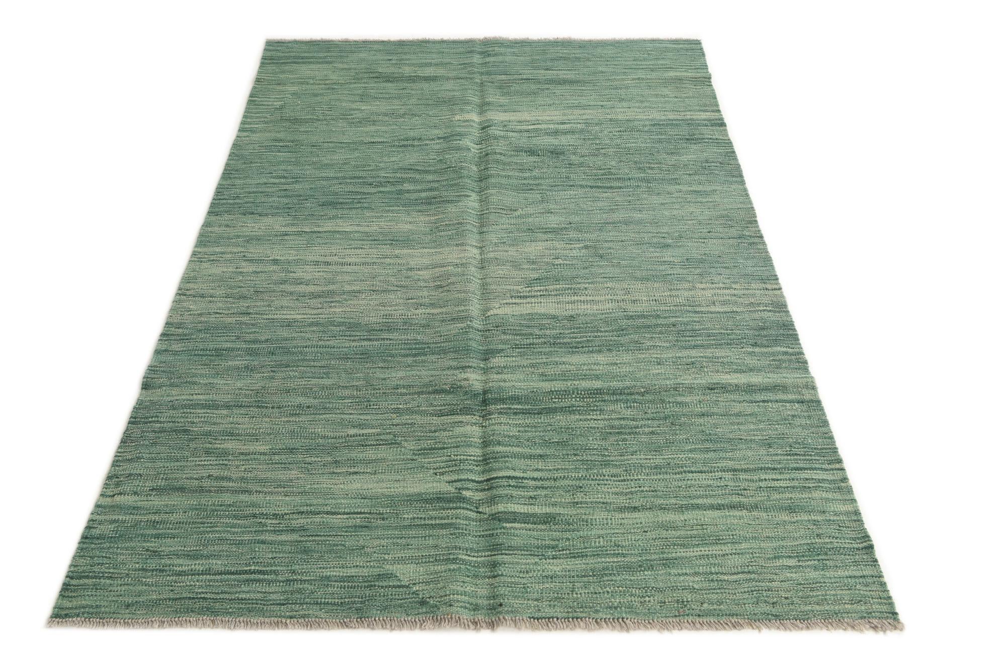 4' 1 x 6' 1 Hand Woven Kilim Modern Wool Rug