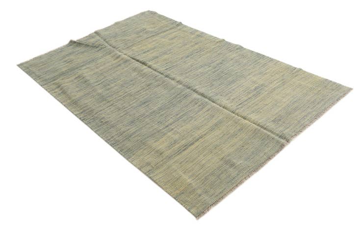 Detail image of 4' 1 x 6' 2 Hand Woven Kilim Modern Wool Rug