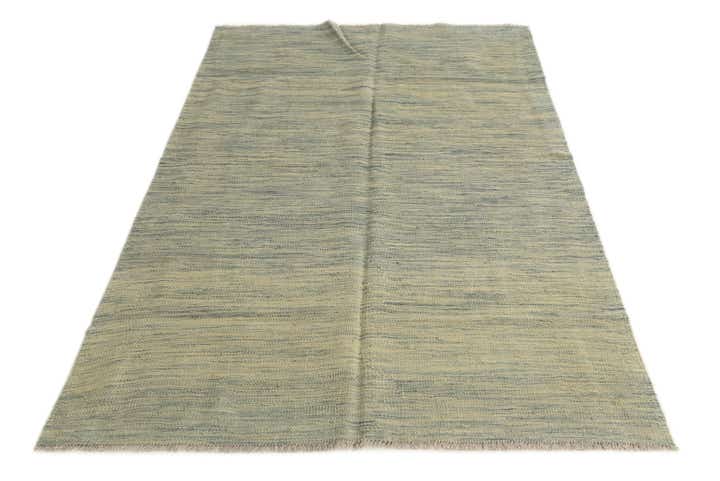 4' 1 x 6' 2 Hand Woven Kilim Modern Wool Rug