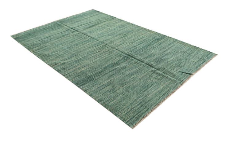 Detail image of 4' 5 x 6' 6 Hand Woven Kilim Modern Wool Rug