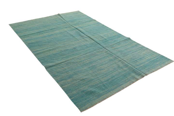 5' 10 x 9' 2 Hand Woven Kilim Modern Wool Rug
