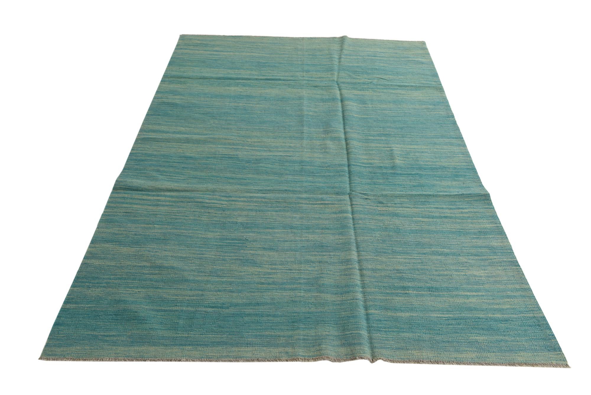 5' 10 x 9' 2 Hand Woven Kilim Modern Wool Rug