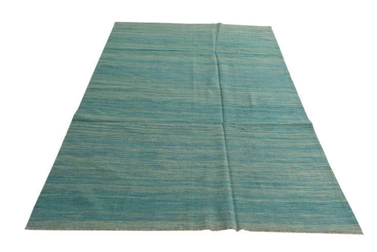 Detail image of 5' 10 x 9' 2 Hand Woven Kilim Modern Wool Rug