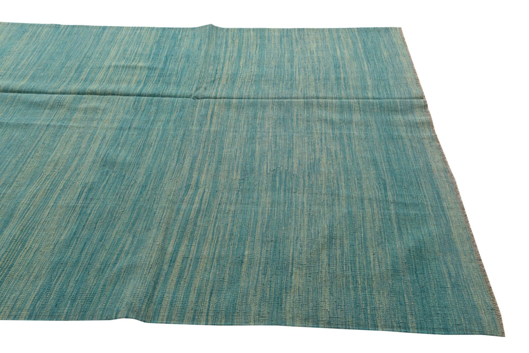 5' 10 x 9' 2 Hand Woven Kilim Modern Wool Rug