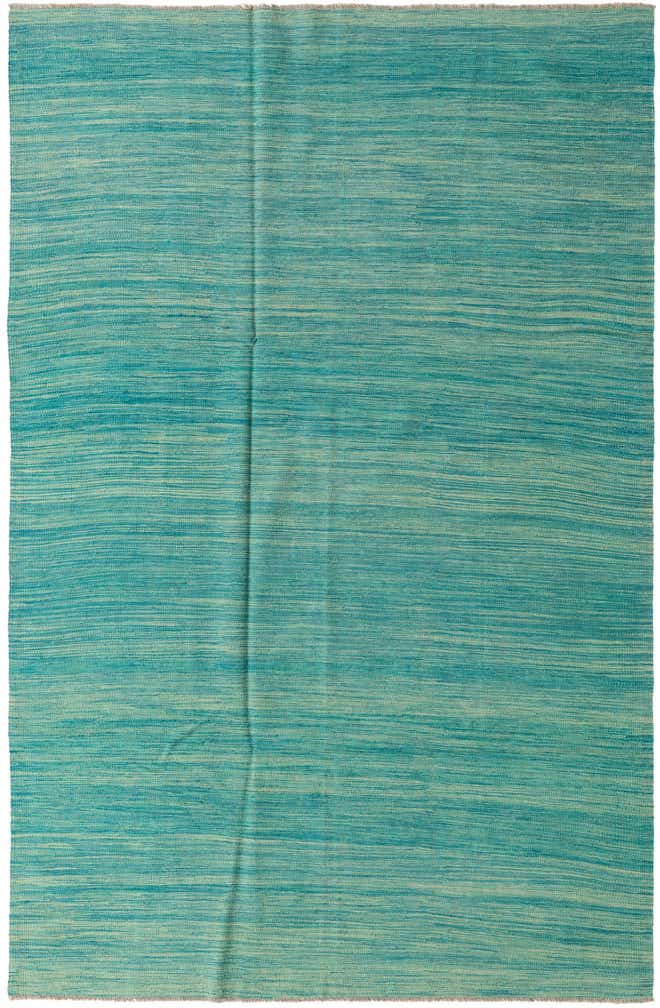 5' 10 x 9' 2 Hand Woven Kilim Modern Wool Rug