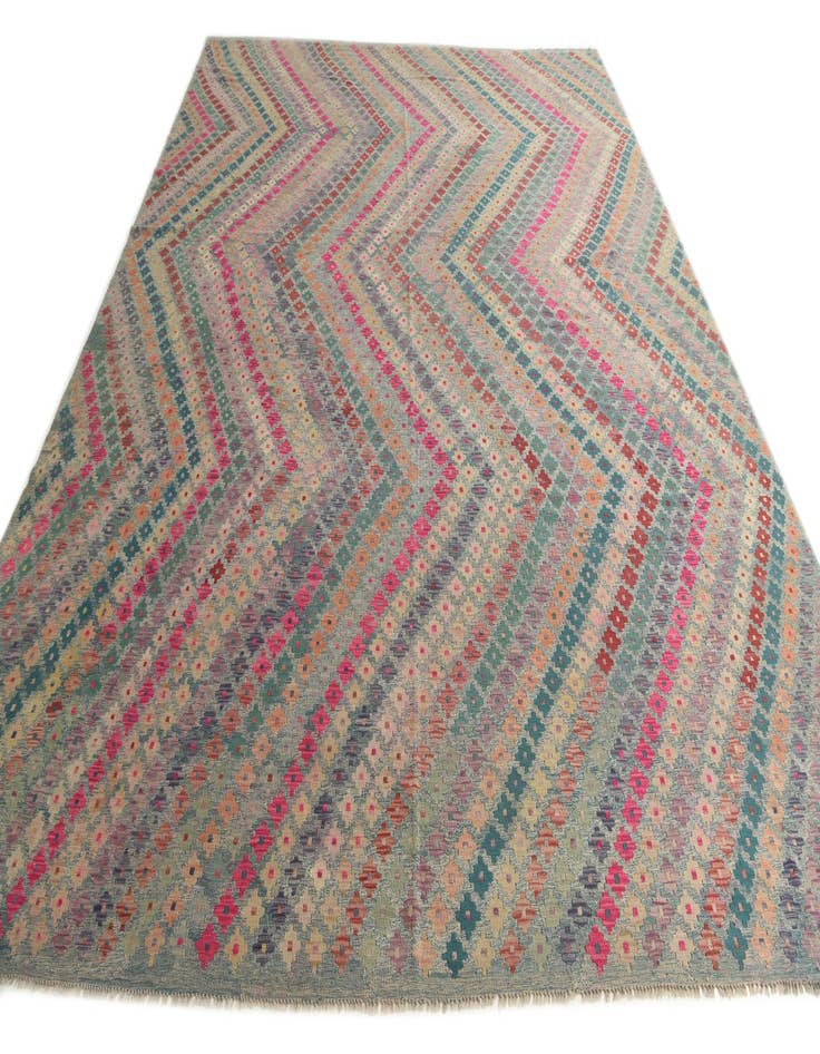 Detail image of 10' 4 x 13'  Hand Woven Kilim Modern Wool Rug