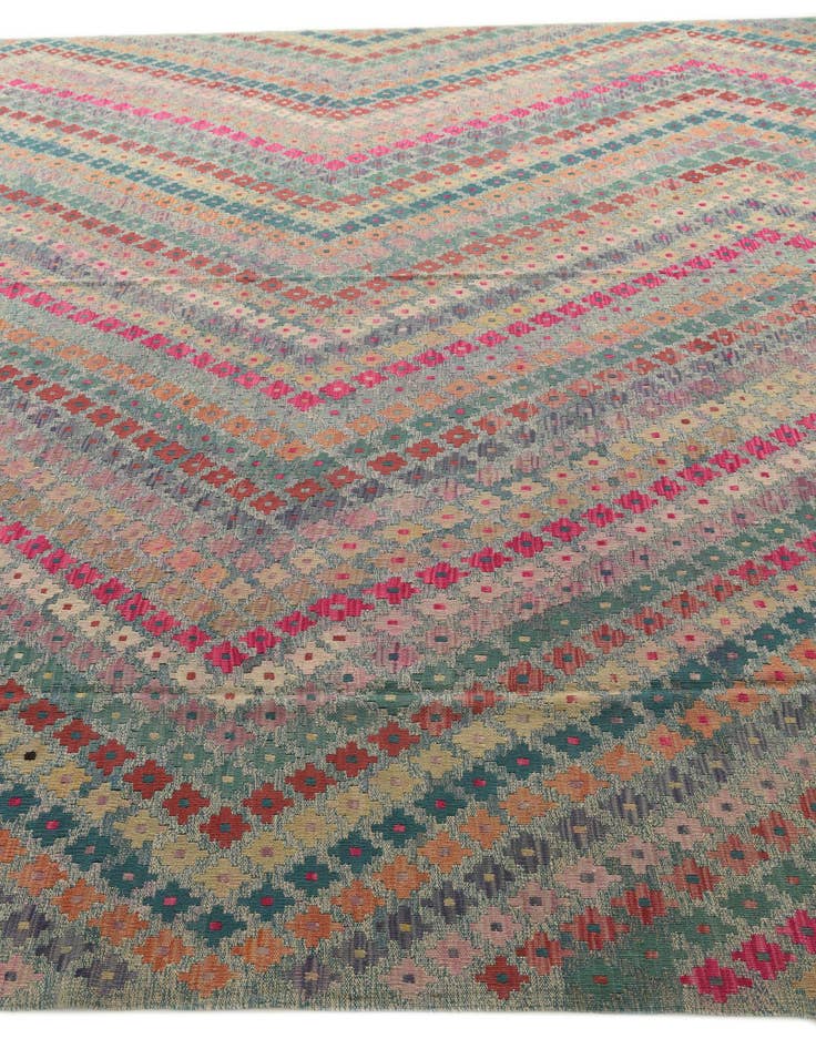 Detail image of 10' 4 x 13'  Hand Woven Kilim Modern Wool Rug