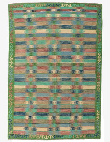 6' 7 x 9' 8 Hand Woven Kilim Modern Wool Rug