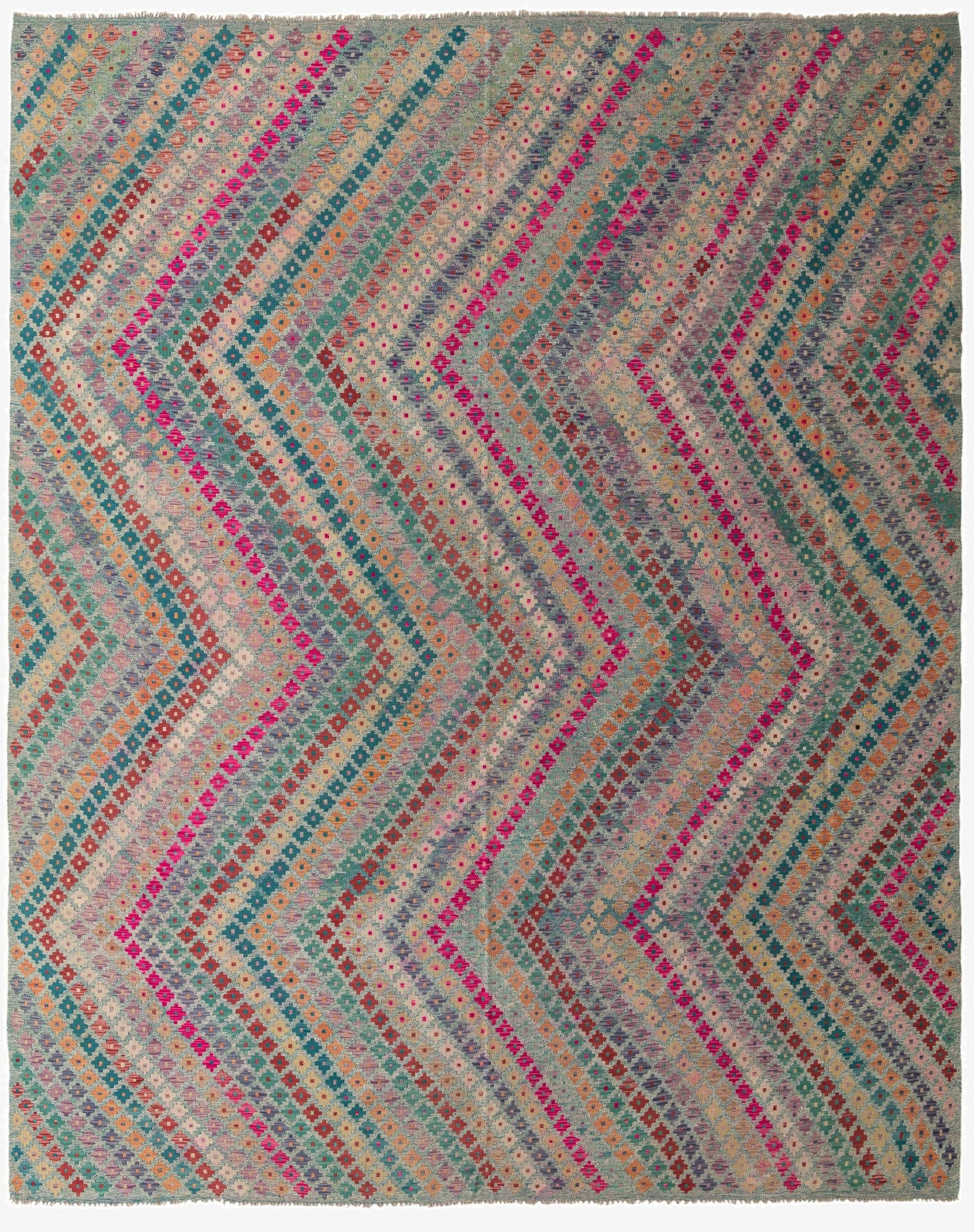 10' 4 x 13'  Hand Woven Kilim Modern Wool Rug