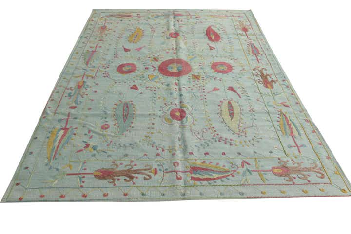 6' x 8' Hand Woven Kilim Suzani Wool Rug