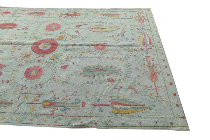 6' x 8' Hand Woven Kilim Suzani Wool Rug