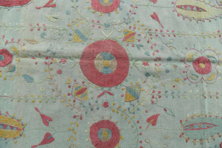 6' x 8' Hand Woven Kilim Suzani Wool Rug