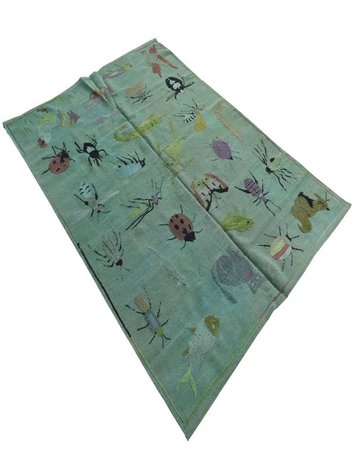 Detail image of 4' 10 x 6' 7 Hand Woven Kilim Suzani Wool Rug