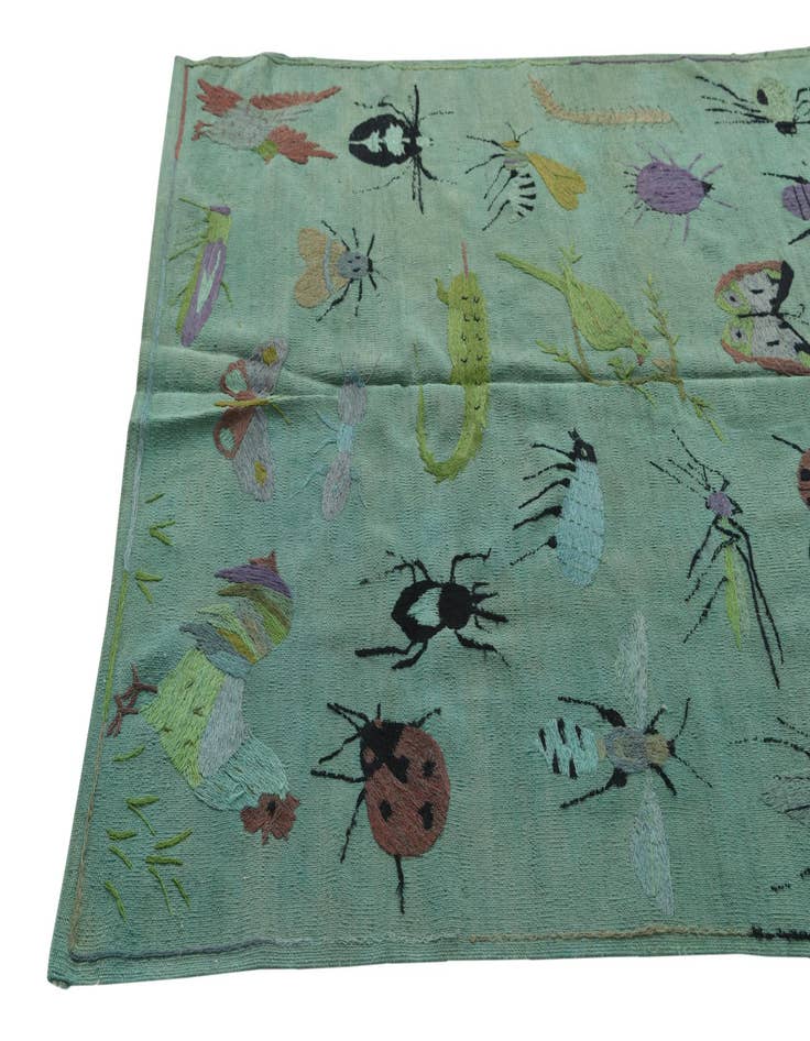 Detail image of 4' 10 x 6' 7 Hand Woven Kilim Suzani Wool Rug