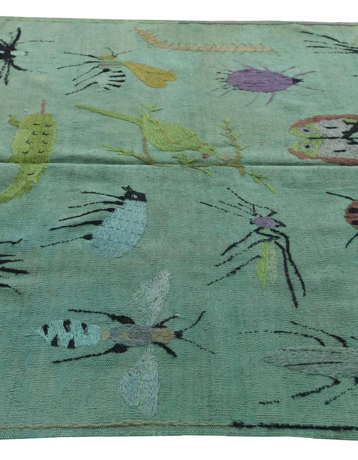 Detail image of 4' 10 x 6' 7 Hand Woven Kilim Suzani Wool Rug