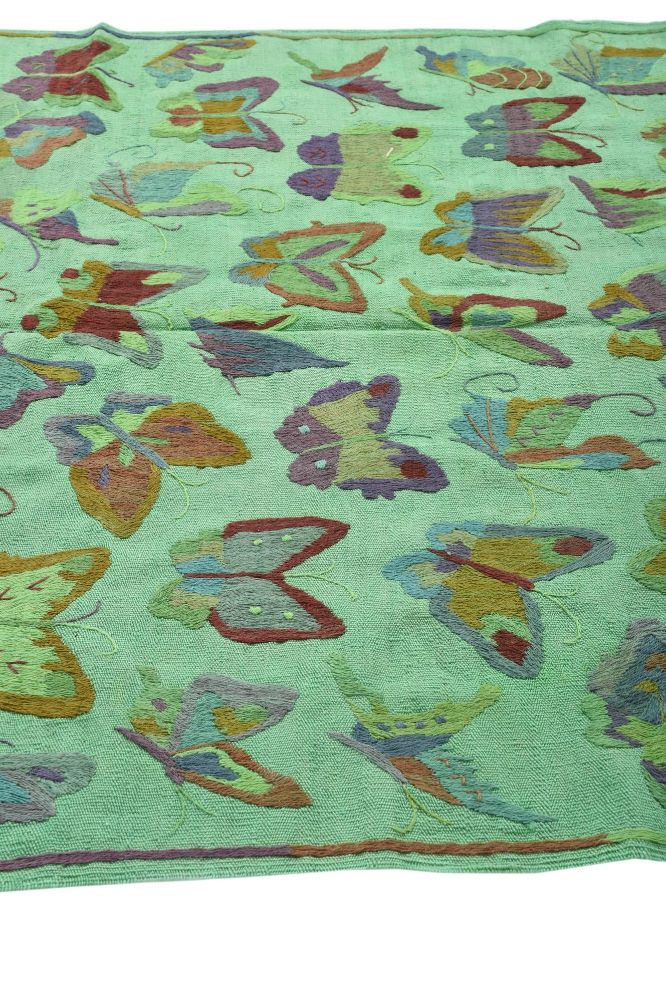 4' 10 x 6' 7 Hand Woven Kilim Suzani Wool Rug