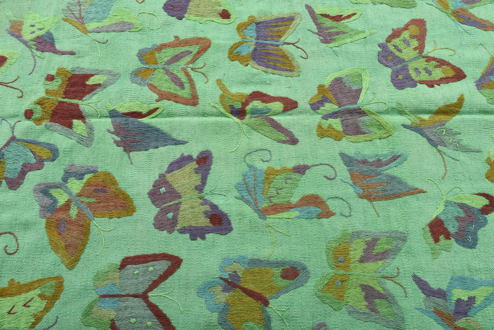 4' 10 x 6' 7 Hand Woven Kilim Suzani Wool Rug