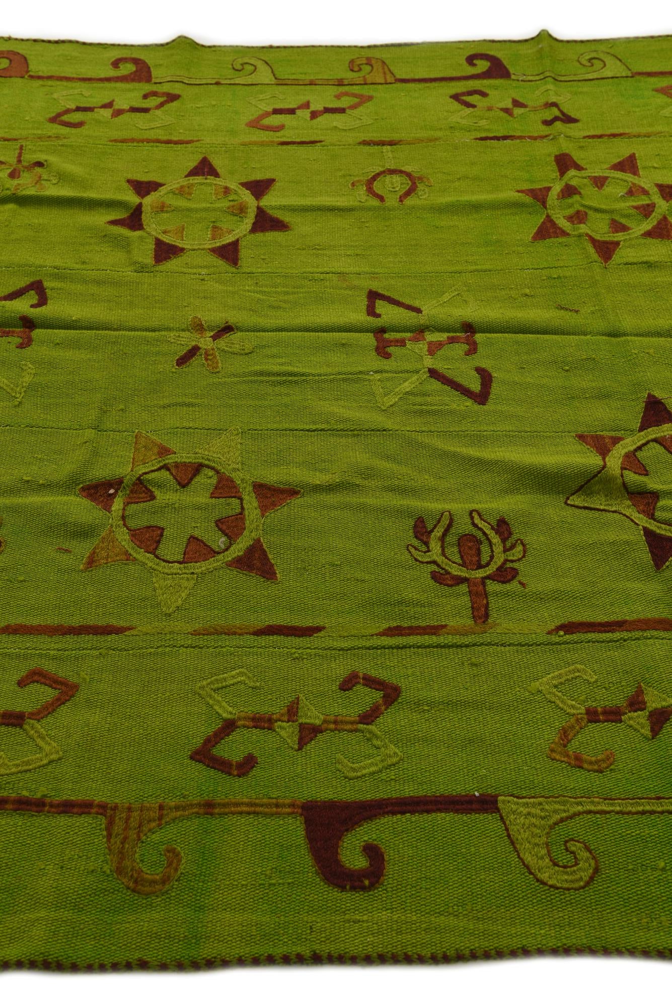 5' 6 x 7' 4 Hand Woven Kilim Suzani Wool Rug