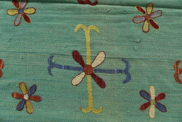 5' 9 x 7' 9 Hand Woven Kilim Suzani Wool Rug