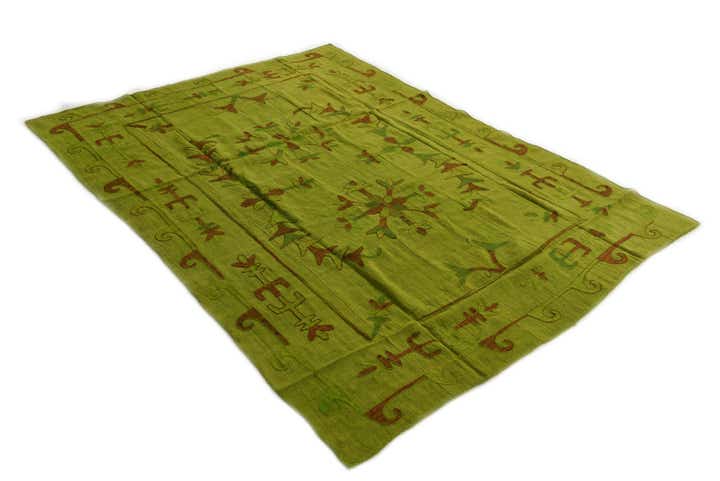 5' 7 x 7' 8 Hand Woven Kilim Suzani Wool Rug