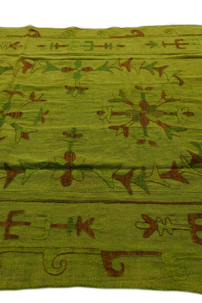 5' 7 x 7' 8 Hand Woven Kilim Suzani Wool Rug